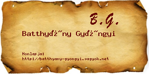 Batthyány Gyöngyi névjegykártya